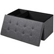 Costway 31.5'' Fabric Foldable Storage Ottoman Toy Chest in Dark Gray