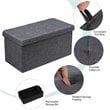 Costway 31.5'' Fabric Foldable Storage Ottoman Toy Chest in Dark Gray