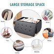 Costway 31.5'' Fabric Foldable Storage Ottoman Toy Chest in Dark Gray