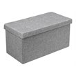 Costway 31.5'' Fabric Foldable Storage Ottoman Toy Chest in Light Gray