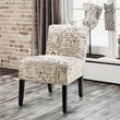 Costway Sponge Accent Armless Chair with Solid Wood Legs in Beige