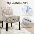 Costway Sponge Accent Armless Chair with Solid Wood Legs in Beige