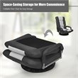 Costway Swivel Gaming Floor Chair with Foldable Adjustable Backrest in Gray