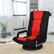 Costway Swivel Gaming Floor Chair with Foldable Adjustable Backrest in Red