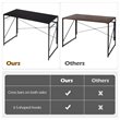 Costway Engineered Wood Folding Computer Desk with 6 Hooks in Black