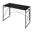 Costway Engineered Wood Folding Computer Desk with 6 Hooks in Black