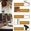 Costway Engineered Wood Folding Computer Desk with 6 Hooks in Rustic Brown