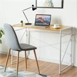 Costway Engineered Wood Folding Computer Desk with 6 Hooks in Natural