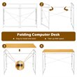 Costway Engineered Wood Folding Computer Desk with 6 Hooks in Natural