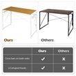 Costway Engineered Wood Folding Computer Desk with 6 Hooks in Natural