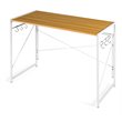 Costway Engineered Wood Folding Computer Desk with 6 Hooks in Natural