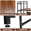 Costway Wood Multifunctional Computer Desk with 4-tier Storage shelves in Walnut