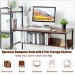 Costway Wood Multifunctional Computer Desk with 4-tier Storage shelves in Walnut