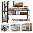 Costway Wood Multifunctional Computer Desk with 4-tier Storage shelves in Walnut