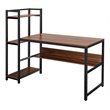 Costway Wood Multifunctional Computer Desk with 4-tier Storage shelves in Walnut