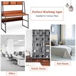 Costway 47'' Wood Computer Desk with 3 Storage Cubes & Open Bookcase in Coffee