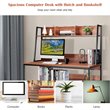 Costway 47'' Wood Computer Desk with 3 Storage Cubes & Open Bookcase in Coffee