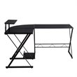 Costway 58''x44'' L-Shaped Computer Gaming Desk with Monitor Stand in Black