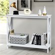 Costway 2-Tier X-Design Bookshelf Sofa Side Accent Console Table in White