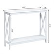Costway 2-Tier X-Design Bookshelf Sofa Side Accent Console Table in White