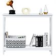 Costway 2-Tier X-Design Bookshelf Sofa Side Accent Console Table in White