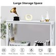 Costway 2-Tier X-Design Bookshelf Sofa Side Accent Console Table in White