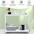 Costway 2-Tier X-Design Bookshelf Sofa Side Accent Console Table in White