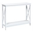 Costway 2-Tier X-Design Bookshelf Sofa Side Accent Console Table in White