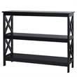 Costway 3-Tier X-Design Bookshelf Sofa Side Accent Console Table in Black