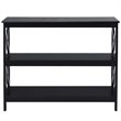 Costway 3-Tier X-Design Bookshelf Sofa Side Accent Console Table in Black