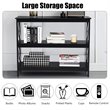 Costway 3-Tier X-Design Bookshelf Sofa Side Accent Console Table in Black