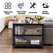 Costway 3-Tier X-Design Bookshelf Sofa Side Accent Console Table in Black