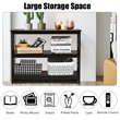 Costway 3-Tier X-Design Bookshelf Sofa Side Accent Console Table in Espresso
