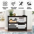 Costway 3-Tier X-Design Bookshelf Sofa Side Accent Console Table in Espresso