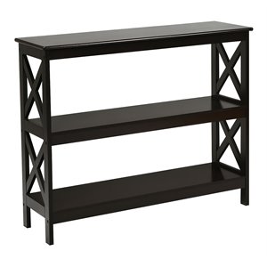 Costway 3-Tier X-Design Bookshelf Sofa Side Accent Console Table in Espresso