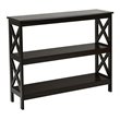 Costway 3-Tier X-Design Bookshelf Sofa Side Accent Console Table in Espresso