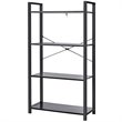 Costway 4-tier Contemporary Particle Board and Iron Bookshelf in Rustic Black