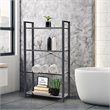 Costway 4-tier Contemporary Particle Board and Iron Bookshelf in Rustic Black