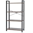 Costway 4-tier Contemporary Particle Board and Iron Bookshelf in Rustic Brown