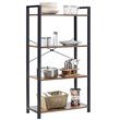 Costway 4-tier Contemporary Particle Board and Iron Bookshelf in Rustic Brown