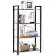Costway 4-tier Contemporary Particle Board and Iron Bookshelf in Rustic Brown