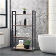Costway 4-tier Contemporary Particle Board and Iron Bookshelf in Rustic Brown