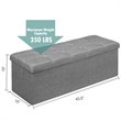 Costway Fabric and MDF Folding Storage Bench with Metal Divider in Light Gray