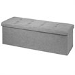 Costway Fabric and MDF Folding Storage Bench with Metal Divider in Light Gray
