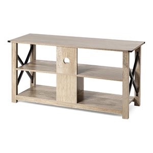 Costway Engineered Wood TV Stand for TV's up to 55&quot with 3-Tier Shelves in Brown