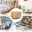Costway Bamboo Rolling Storage Organizer Office Box in Natural