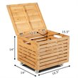 Costway Bamboo Rolling Storage Organizer Office Box in Natural