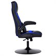 Costway PVC and Sponge Adjustable Height Swivel Rocking Gaming Chair in Blue
