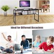 Costway 55'' Engineered Wood Computer Desk with Storage Shelf in Coffee