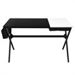 Costway Contemporary Wood Computer Desk with Drawer & Storage Bag in Black